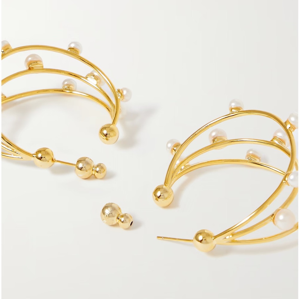 🌺🎉HP🎉🌺 NWT Cult Gaia Shanti Large Pearl Earrings - Picture 14 of 16